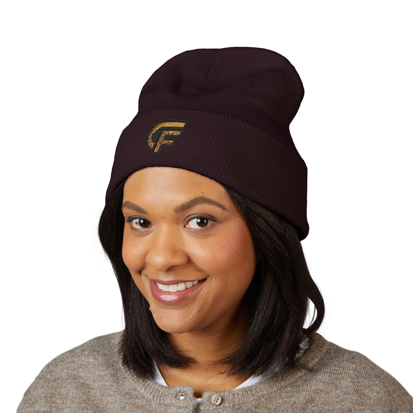 Embroidered 'CF' Cuffed Beanie